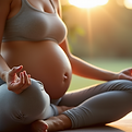 Schwangere Frau beim Yoga