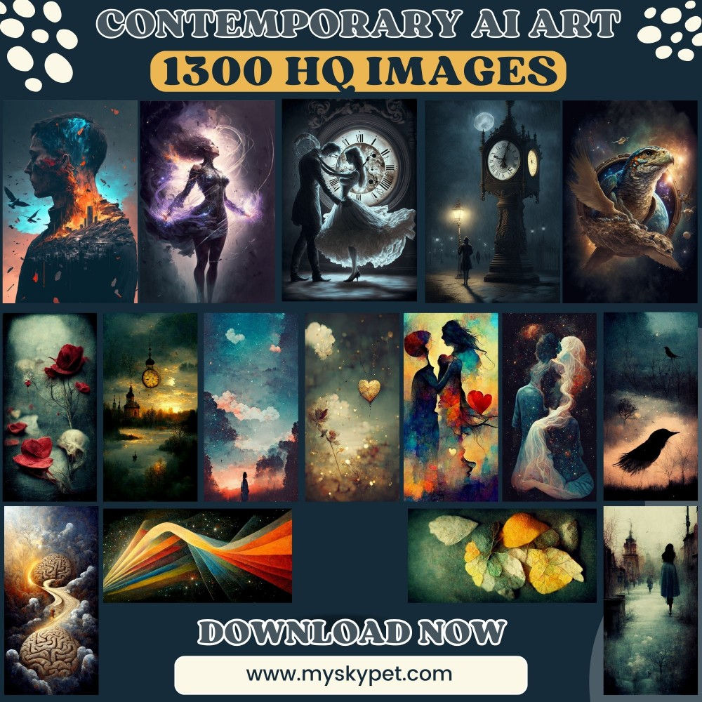 1300 Contemporary AI Art Paintings Bundle Set - Inspired by 30 Original Poems