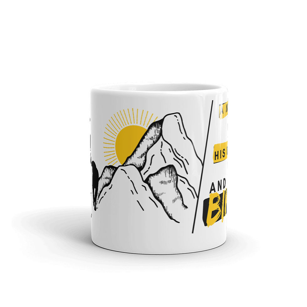 Thumbnail: Man Riding Bike Coffee Mug . Dog Men Tea Cup 11oz & 15oz