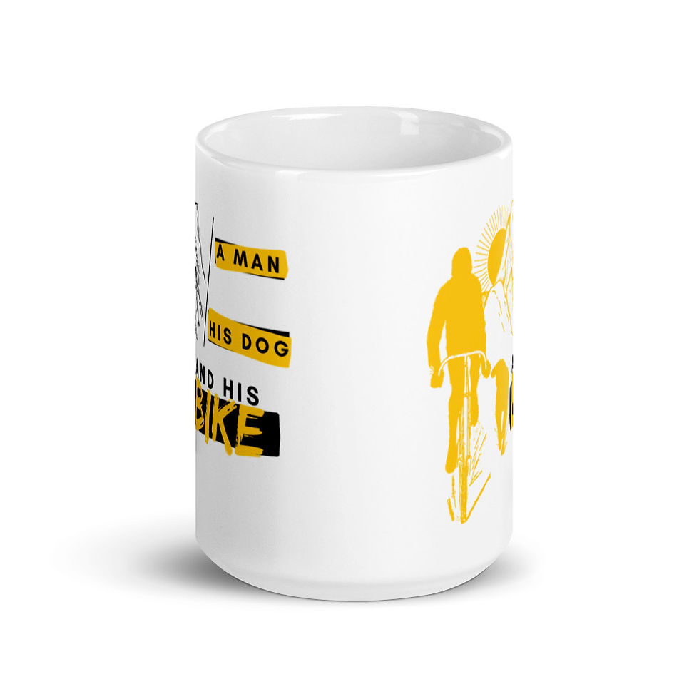 Thumbnail: Coffee Mug A Man, His Dog and His Bike  . Two Sided Print Cup 11oz & 15oz