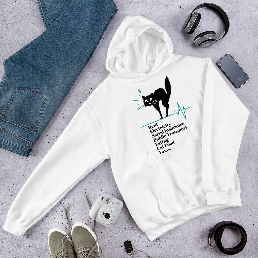 Thumbnail: Bills Cat Attack Hoodie . Scared Kitty Sweatshirt