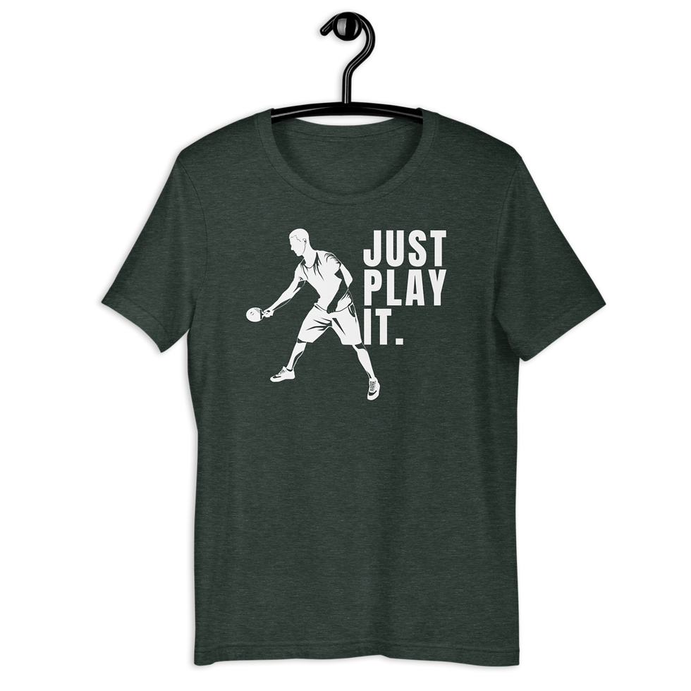 Thumbnail: Table Tennis Tee: Man Playing - Just Play It Shirts - Elon Reeves Arts