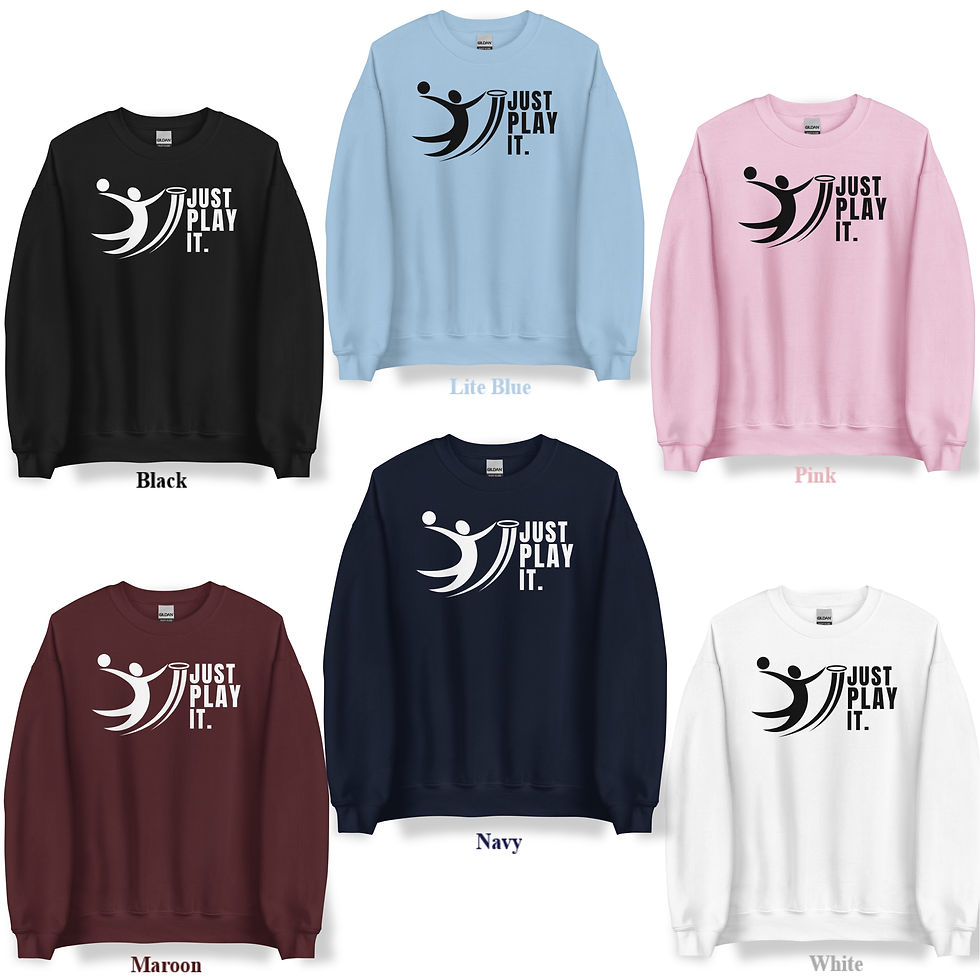 Thumbnail: Basketball Sweatshirt: Just Play It Man Scoring, Woman Dribbling, Shooting Ball