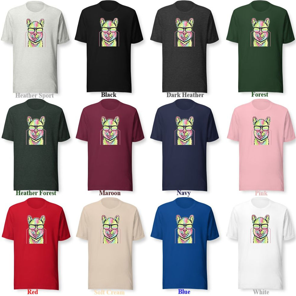 Thumbnail: Hipster Tshirt: Animals With Glasses Tee - Lama, Giraffe, Tiger, Monkey