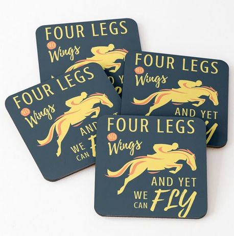 blue coaster with a horse