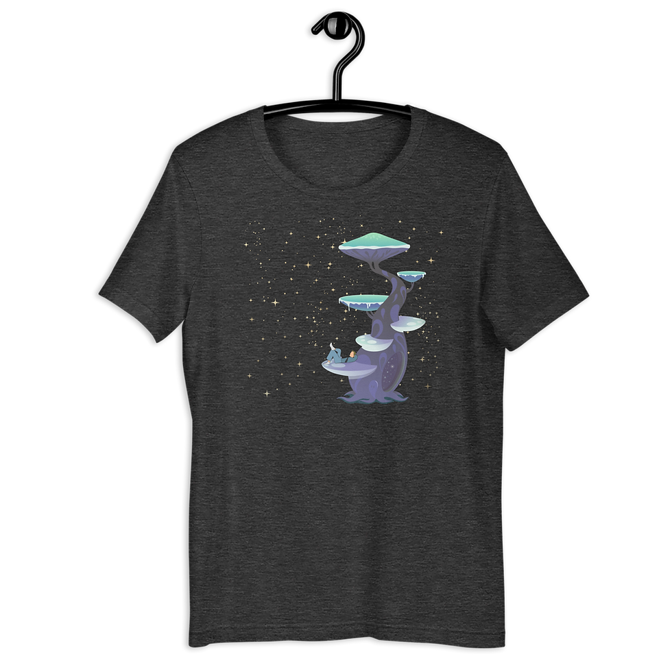 Thumbnail: Magical Mushroom Tree T-shirt: Man Night Sky Dream Tee