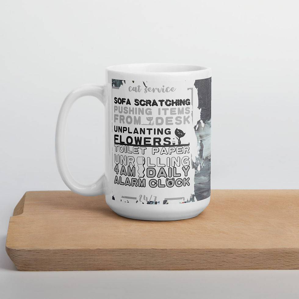 Thumbnail: Cat Service Coffee Cup . Trouble Maker Tea Mug 11oz & 15oz P1