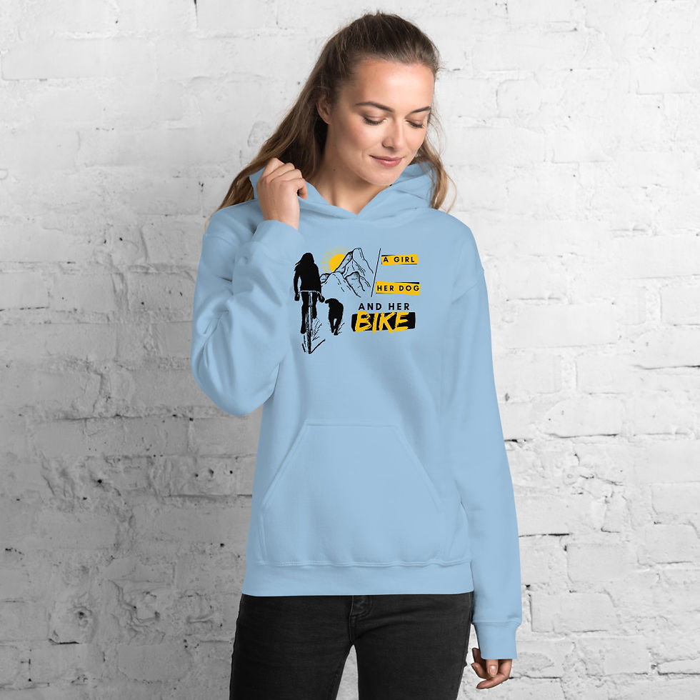 Thumbnail: Girl Dog Bike Hoodie . Outdors Bike Sweatshirt