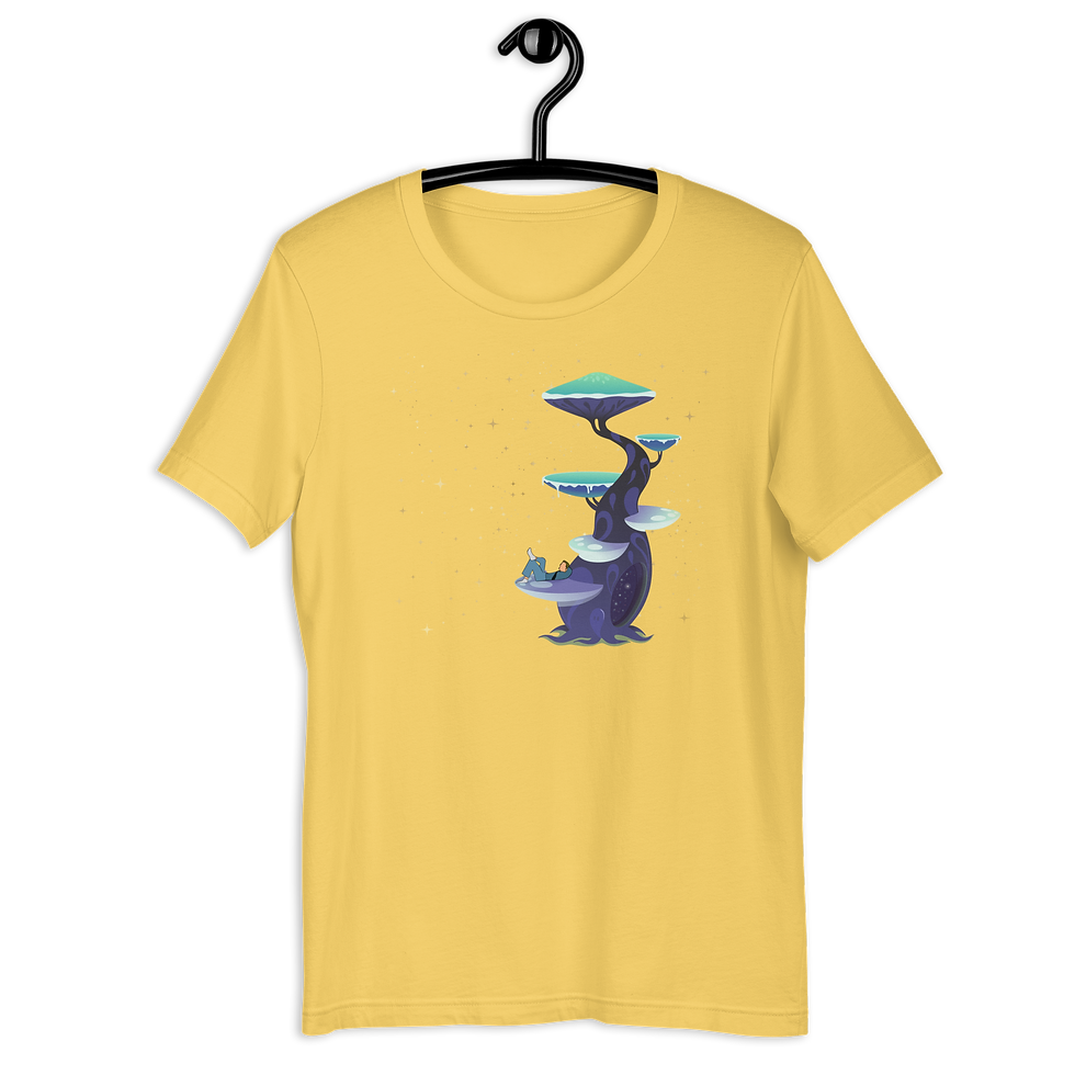 Thumbnail: Magical Mushroom Tree T-shirt: Man Night Sky Dream Tee