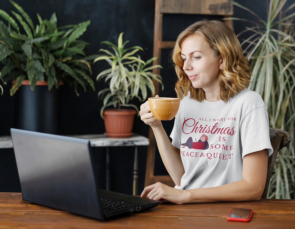 Thumbnail: All I Want For Christmas T-Shirt . Is Peace & Quiet I - MySkyPet