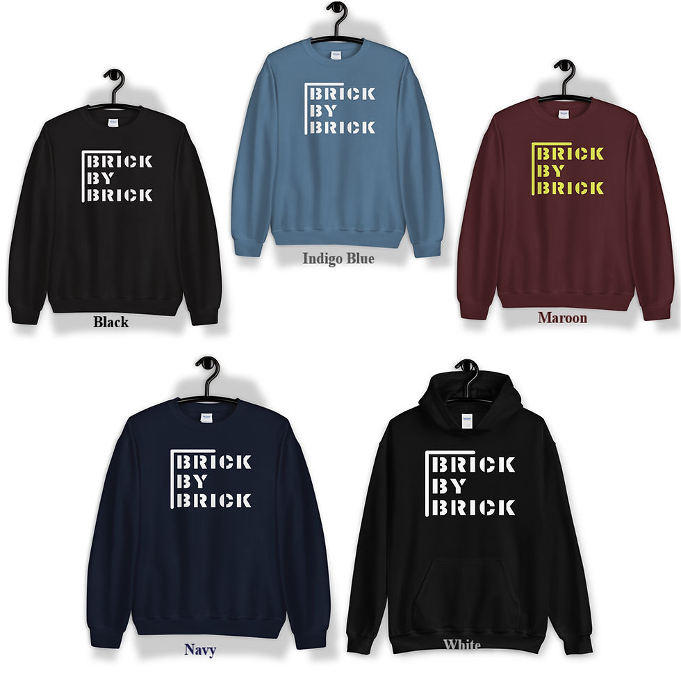 Thumbnail: Motivational Sweatshirt: Follow the White Rabbit, Do the Work, Brick by Brick