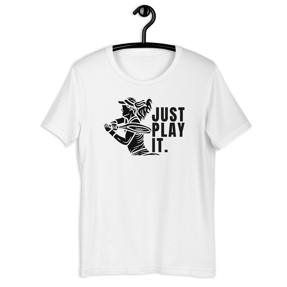 Thumbnail: Tennis Women Player Tee: Woman Playing - Just Play It Shirts - Elon Reeves Arts