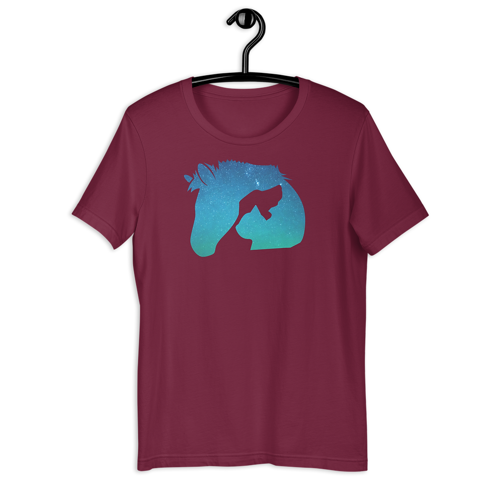 Thumbnail: Cat and Dog T-Shirt: Horse Head Silhouette Tee - MySkyPet