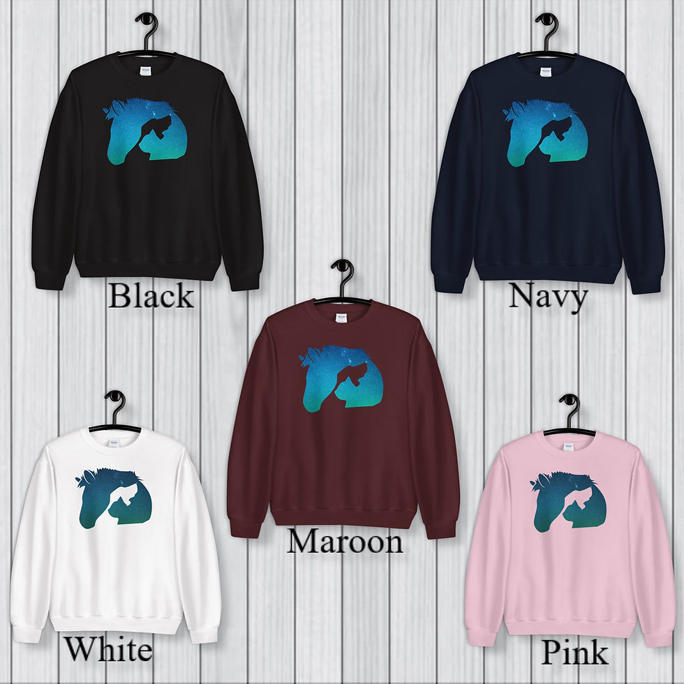 Thumbnail: Jumping Horse Sweatshirt: Four Legs No Wings and Yet We Fly