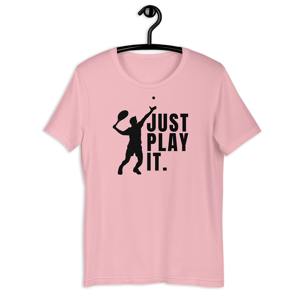 Thumbnail: Tennis Tee: Man Serving Ball - Just Play It Shirts - Elon Reeves Arts