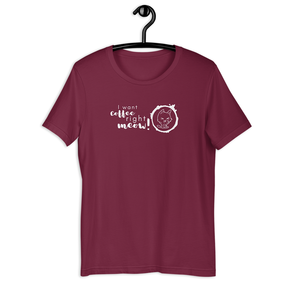Thumbnail: Cafe Cat T-Shirt: Coffee Right Meow - MySkyPet