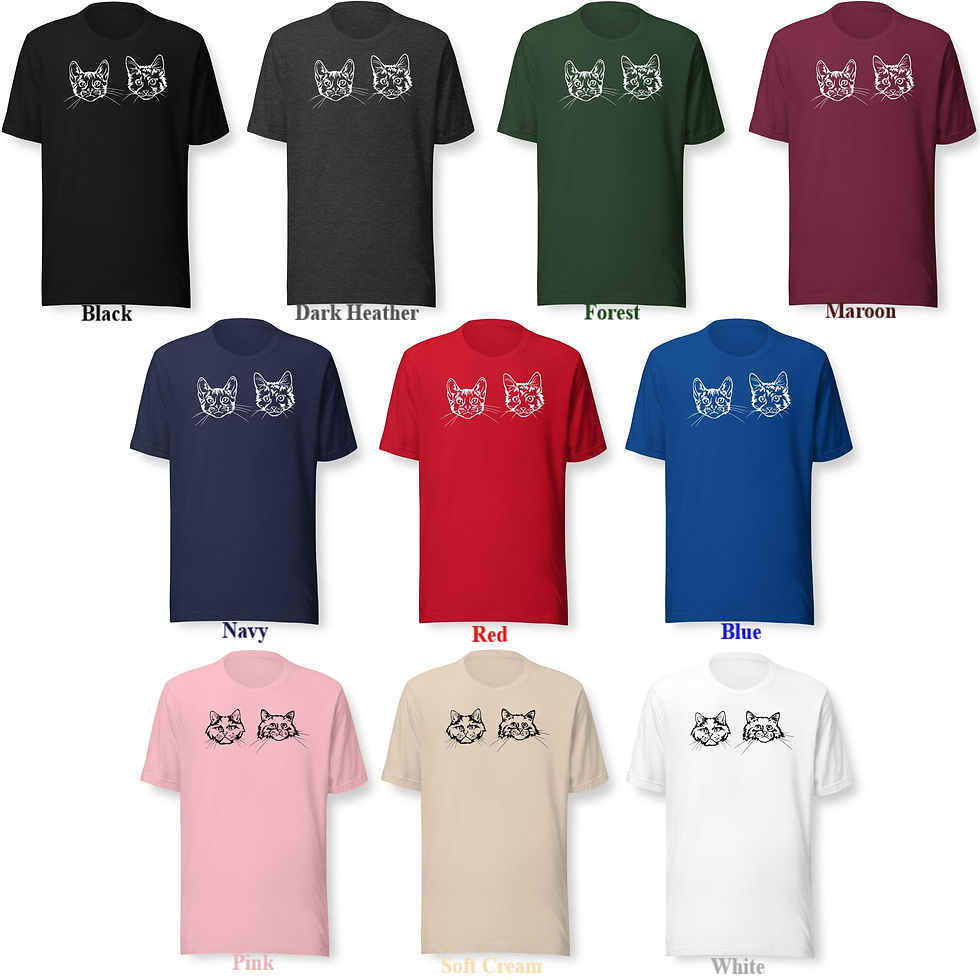 Thumbnail: 50 Custom Made Cat Face T-shirts: Personalized Cats Tee