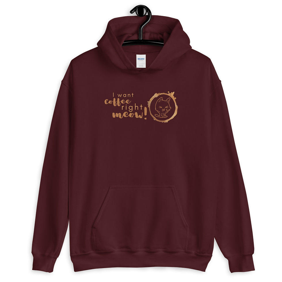 Thumbnail: Coffee Cat Hoodie . Cafe Kitty Sweatshirt