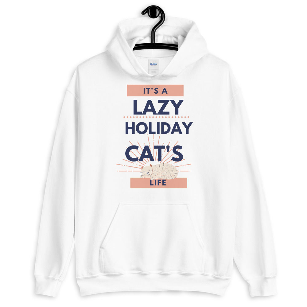 Lazy Cat Holiday Hoodie . Sleeping Cat Sweatshirt