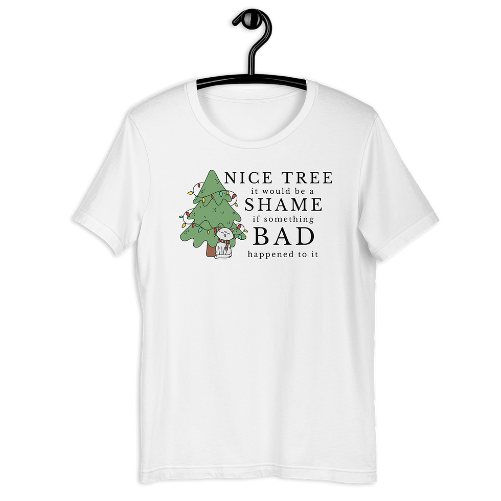 Thumbnail: Merry Xmas Cats T-Shirt: Christmas Tree Cat Tee - MySkyPet