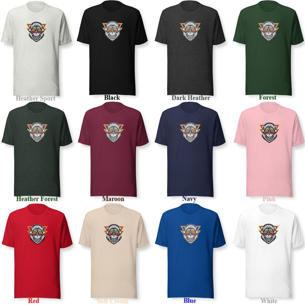 Thumbnail: Hipster Tshirt: Animals With Glasses Tee - Monkey, Ape, Dog