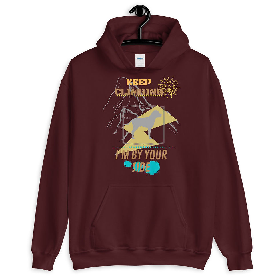 Thumbnail: Climbing Dog Hoodie . Mountain View Sweatshirt