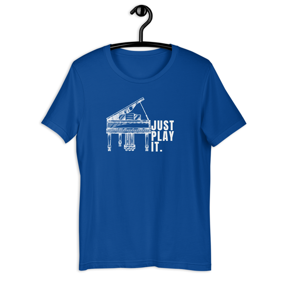 Thumbnail: Piano Tee: Just Play It - Piano T-shirt - Elon Reeves Arts