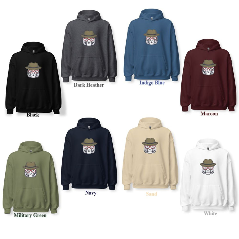Thumbnail: Animals With Glasses Hoodies: Dog, Tiger and Lion