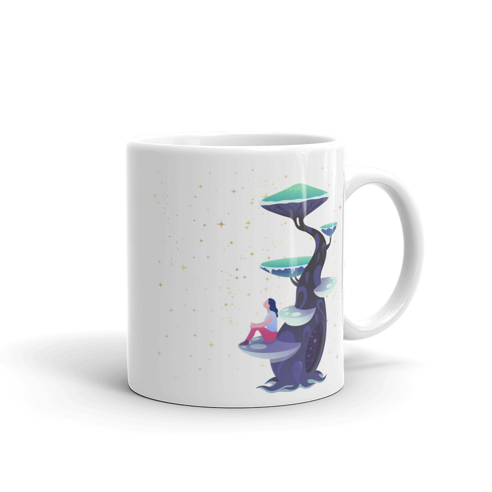 Thumbnail: Night Dreamer Coffee Mugs: Magical Tree Mushrooms