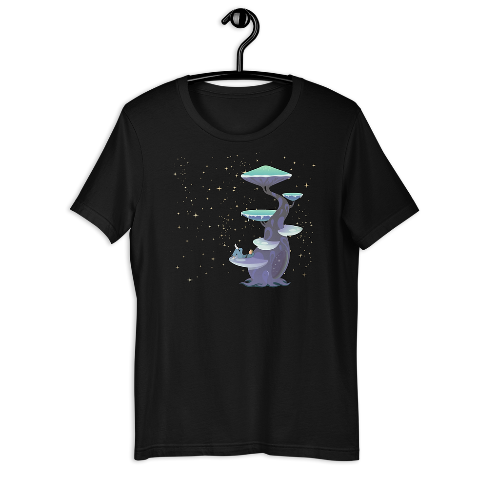 Thumbnail: Magical Mushroom Tree T-shirt: Man Night Sky Dream Tee
