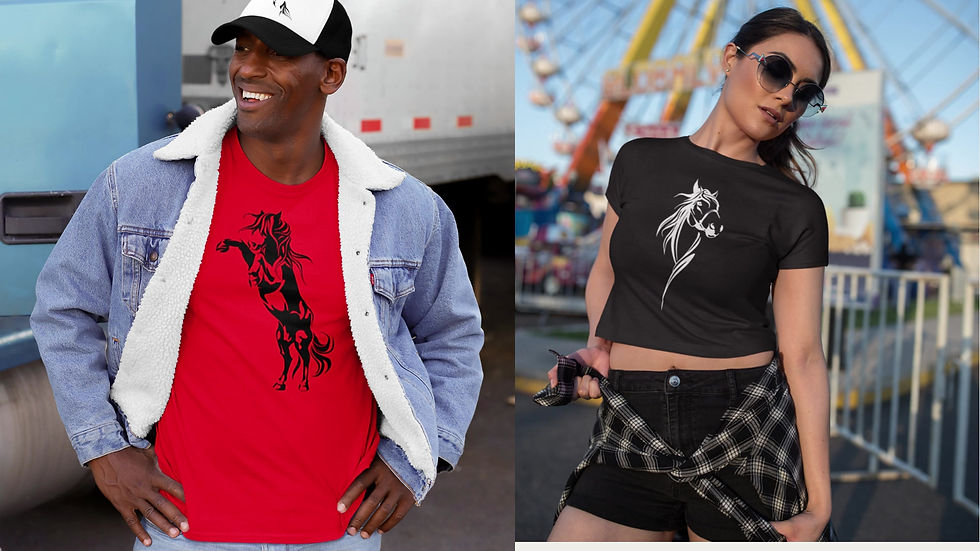 Thumbnail: Wild Horses Shirts, Custom Horses Hoodies, Horse Tee with Pocket Graphic Print -