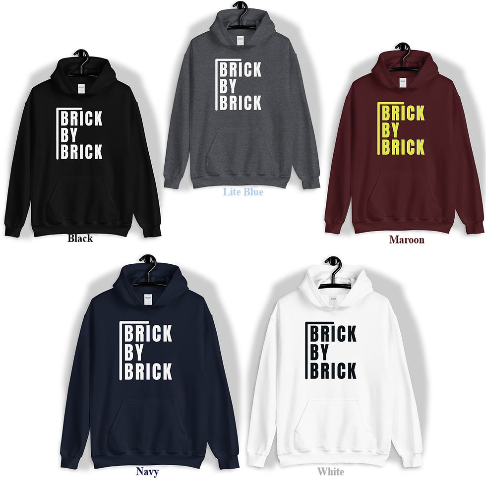 Thumbnail: Motivational Hoodie: Follow the White Rabbit, Do the Work, Brick by Brick