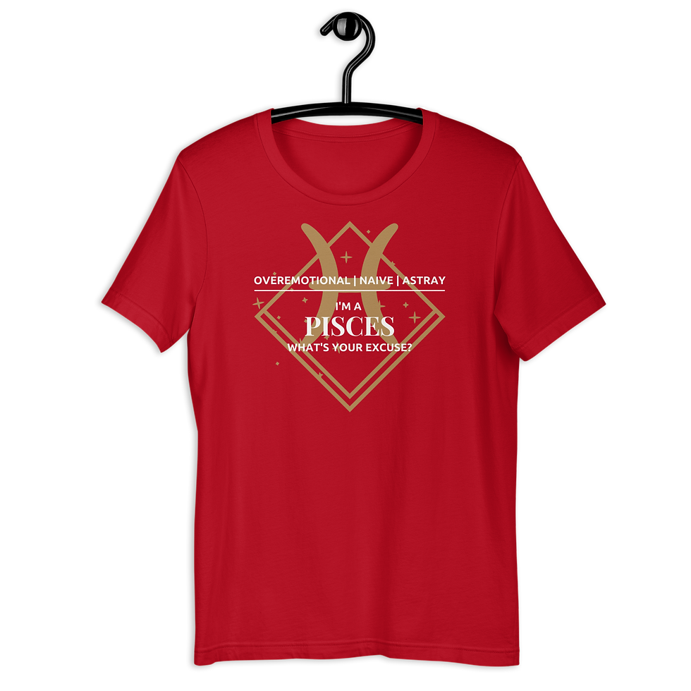 Thumbnail: Pisces Zodiac T-Shirt, Star Pisces Aquarius Tee - MySkyPet