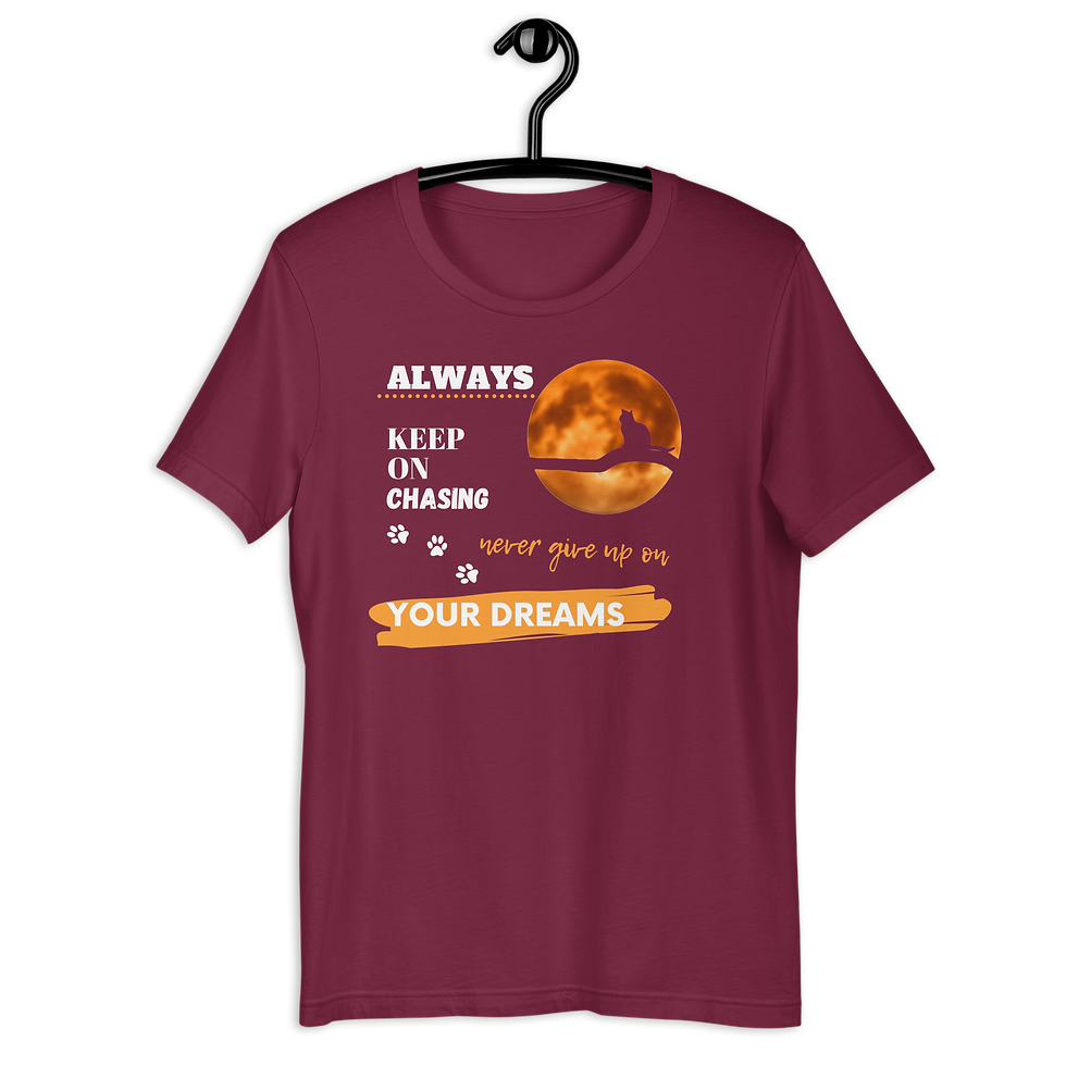 Thumbnail: Cat Moon Tee: Keep Chasing Dreams - MySkyPet