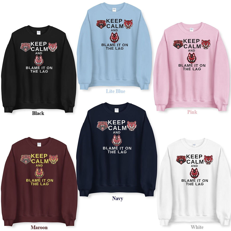 Thumbnail: Gamers Sweatshirt: Just Play It, Lag Kills - Keep Calm and Blame It on the Lag