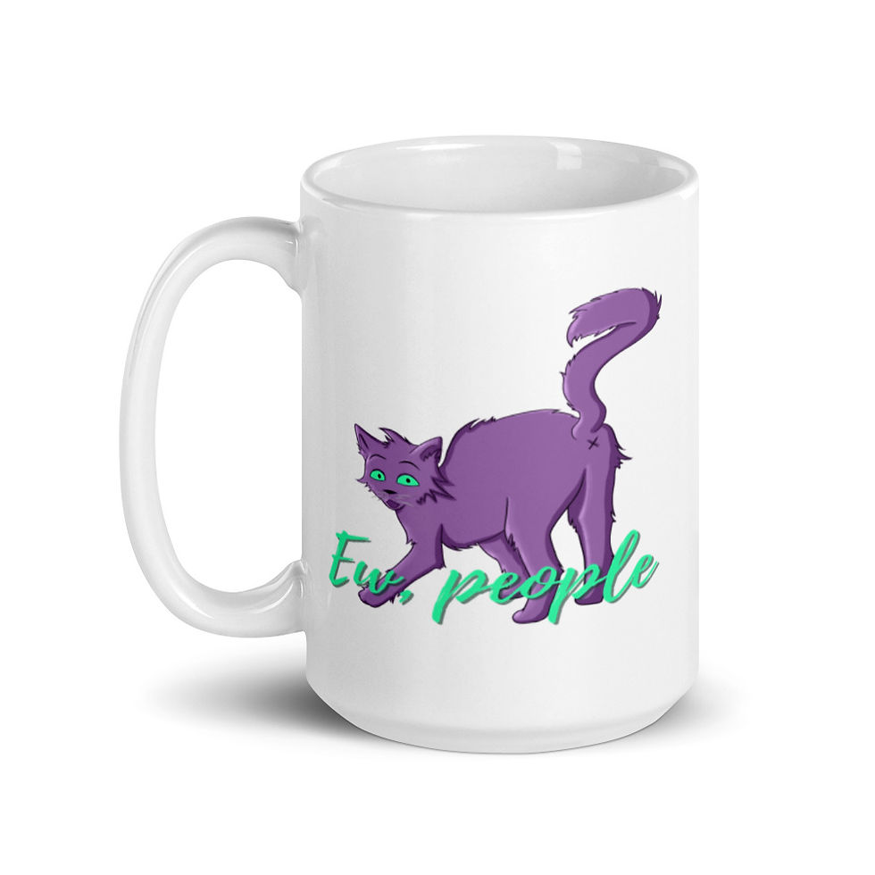 Thumbnail: Introvert Cat Coffee Mug . Ew, People Tea Cup 11oz & 15oz