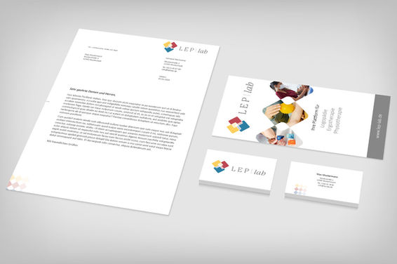 Briefpapier, Flyer und Visitenkarten LEPlab