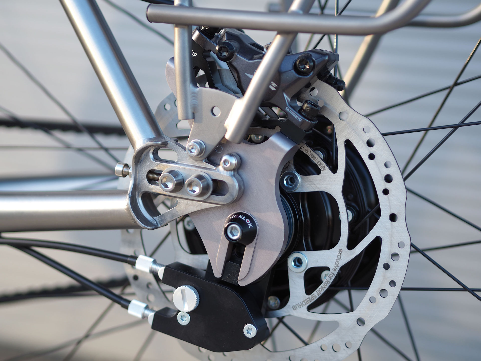 Rohloff Sliding dropouts on Nua Roure Bikepacking Bike