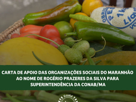 Carta das Organizações Sociais com indicação para Superintendência da Conab/MA