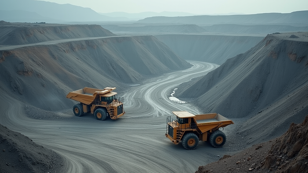 High angle view of a modern mining site with advanced machinery