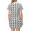 Thumbnail: Woman's black and white floral print t-shirt dress