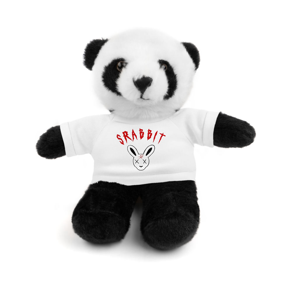 Thumbnail: Panda plush toy wearing SRabbit 4 Life graphic tee