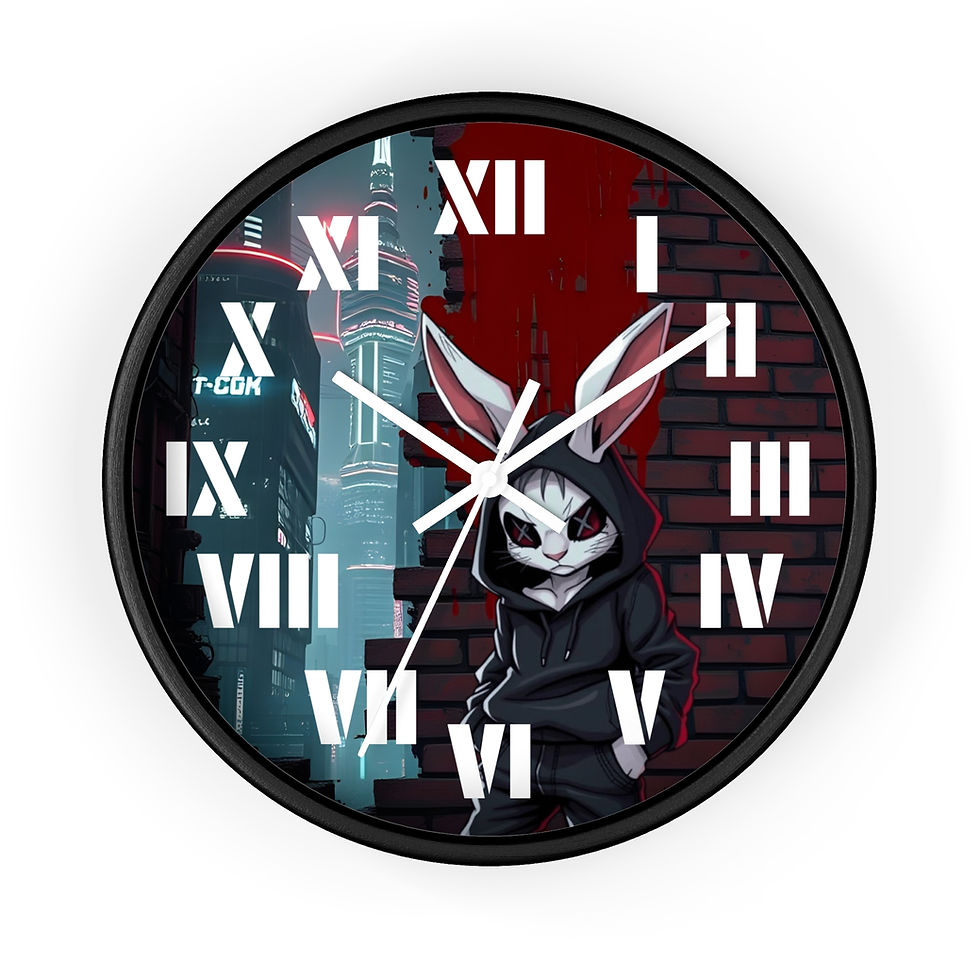 SRabbit Red Moon wall clock design