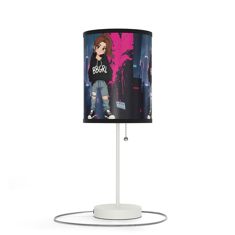 Thumbnail: Graffiti girl lampshade table lamp