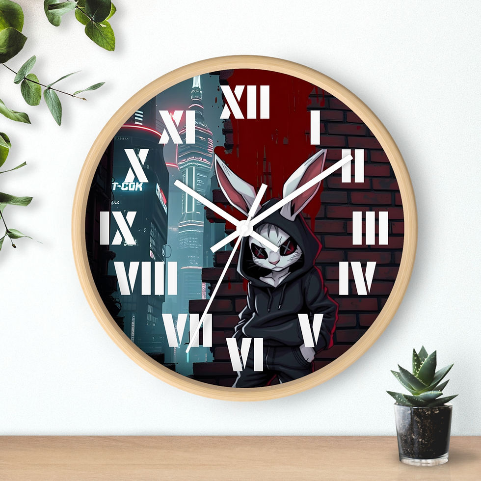 Thumbnail: Round wall clock featuring rabbit character