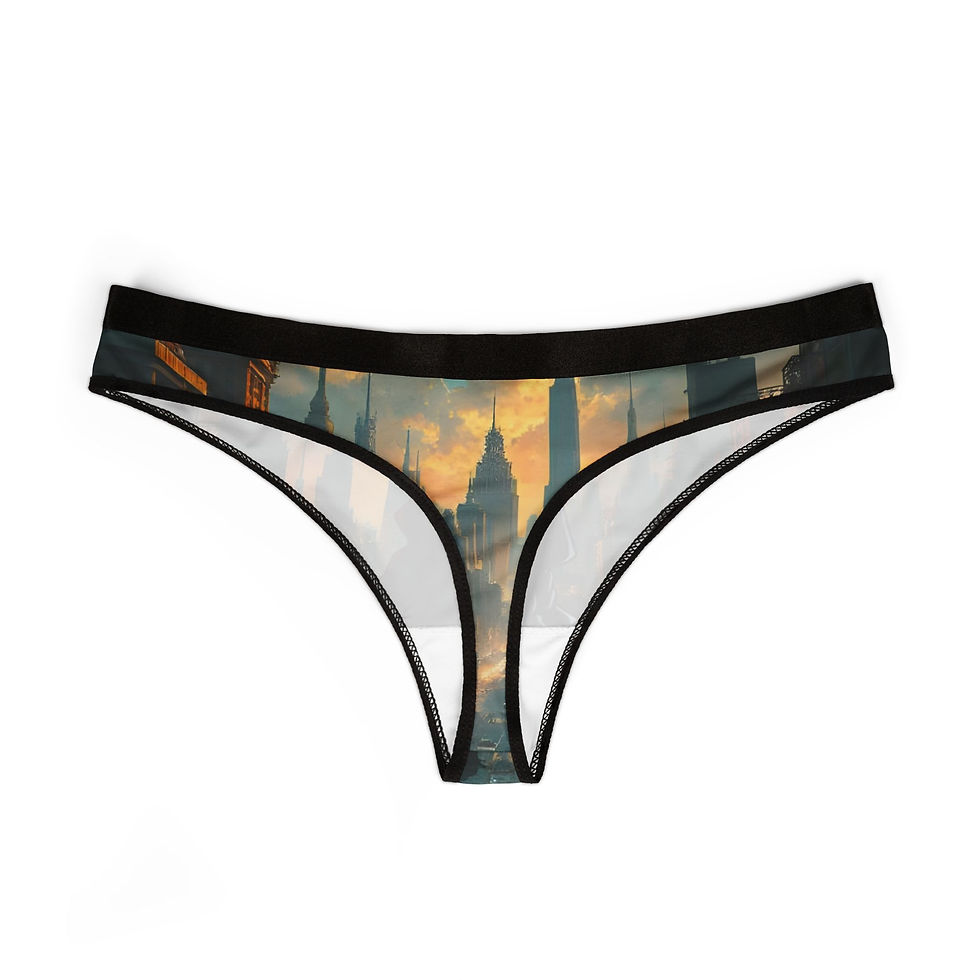 Cityscape-printed women's thong