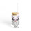 Thumbnail: Glass with rabbit design, bamboo lid, and straw