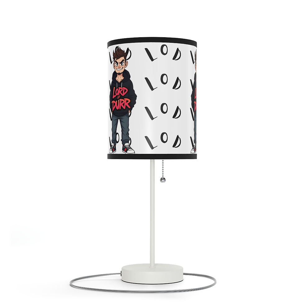 Thumbnail: Table lamp with cartoon character and 'LOD' print