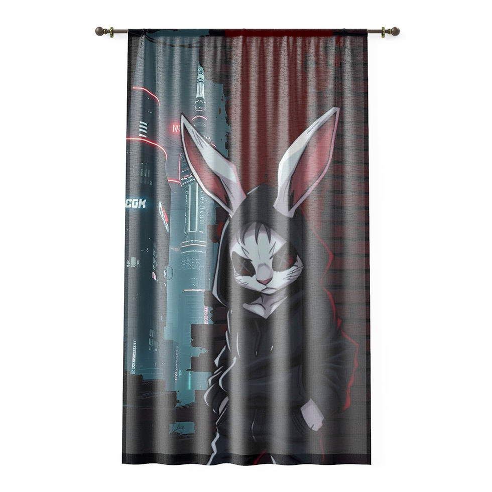 Mysterious rabbit curtain panel