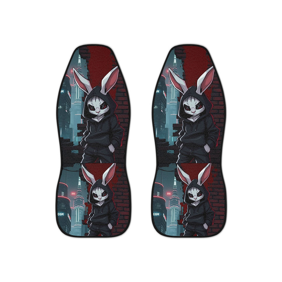 Creepy rabbit design car floor mats